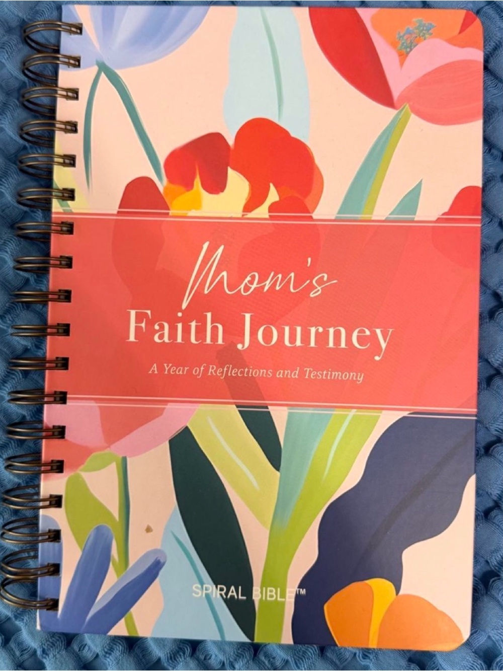 Mom's Faith Journey Spiral Journal - Floral Coral Cover